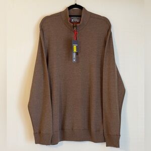 Daniel Cremieux Men's Quarter Zip Up Brown Sweater Pullover